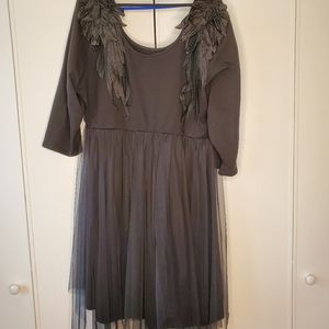 TORRID Dark Angel Black Dress with Tule Bottom